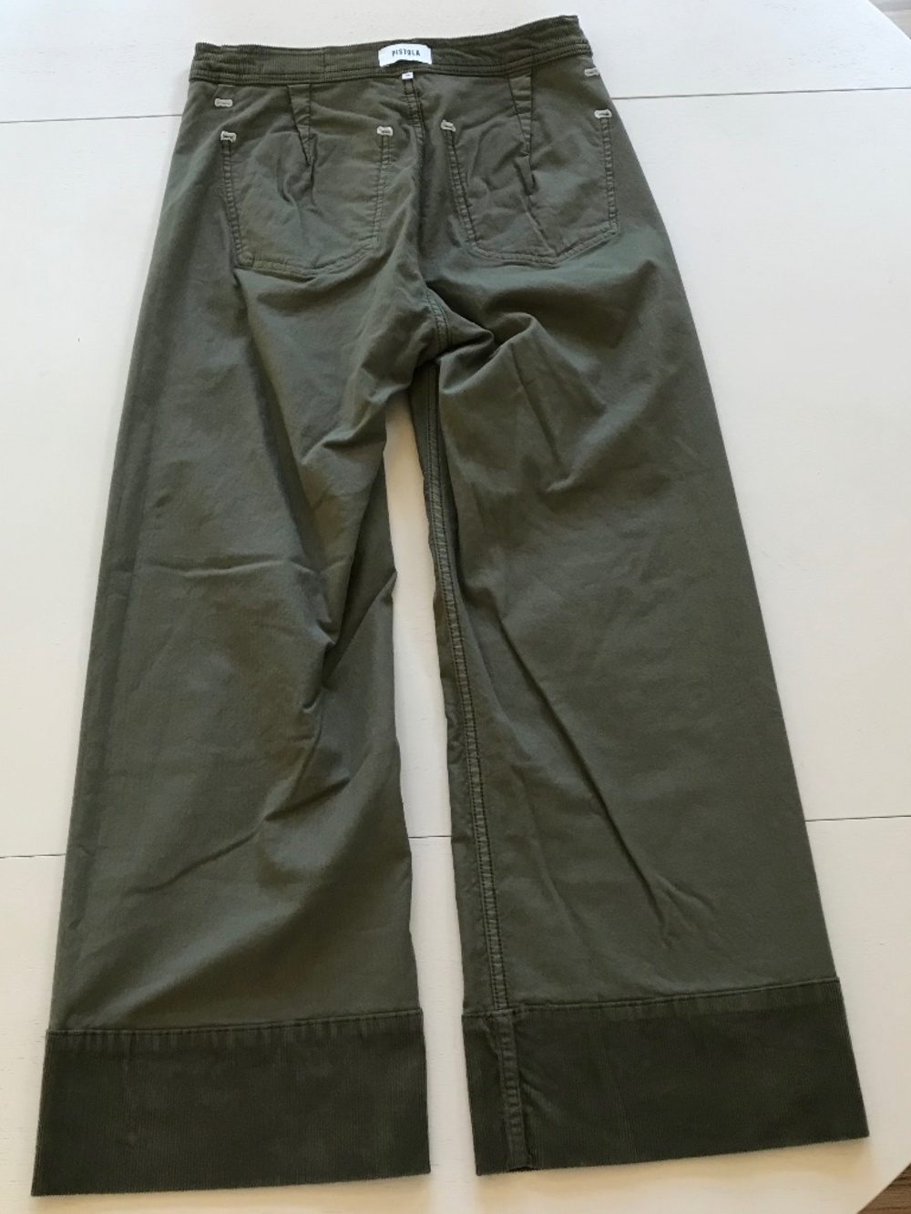 BOHEMIAN CHIC PISTOLA OLIVE GREEN PENNY CROP WIDE LEG MRTNI - Picture 13 of 13